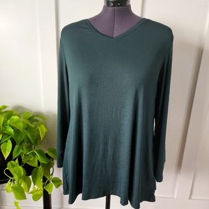 NWT LuLaRoe "Elizabeth" Blouse Green Long Sleeve XL